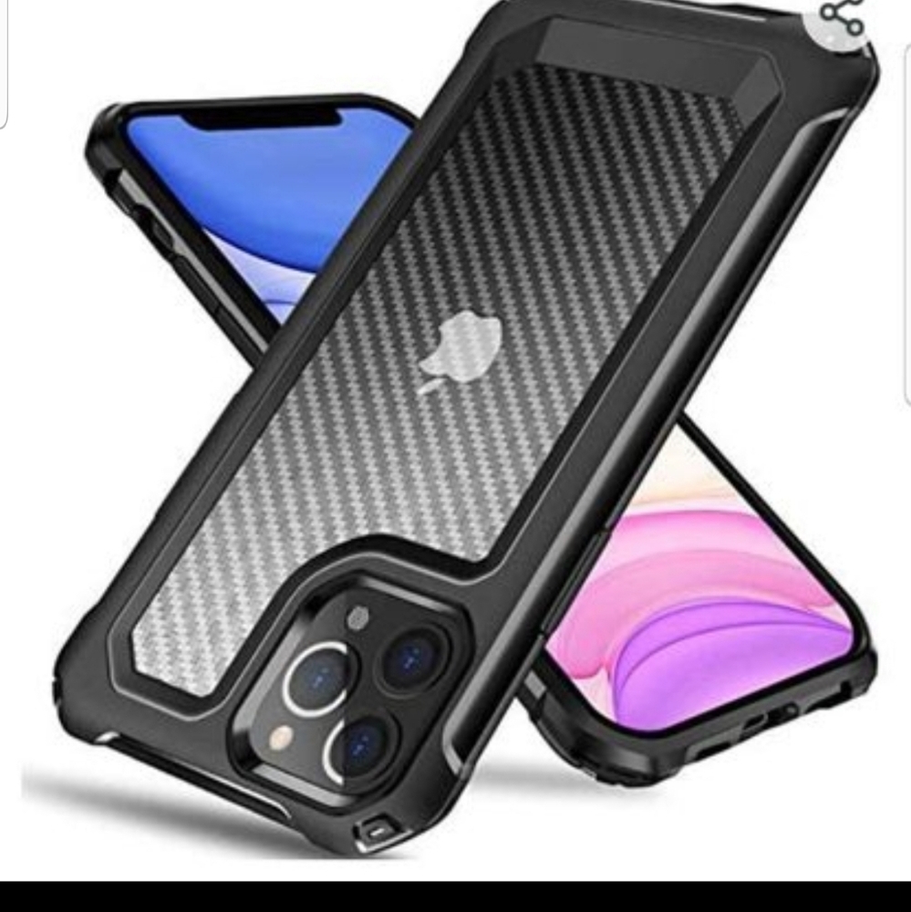iPhone 12 Pro Max Case with Military Grade Shockproof, Hard Carbon Fiber Back...